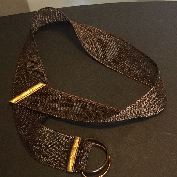 Chico's Accessories - 🔴Chico's Dark Brown Woven D-Ring Belt with Gold-Tone